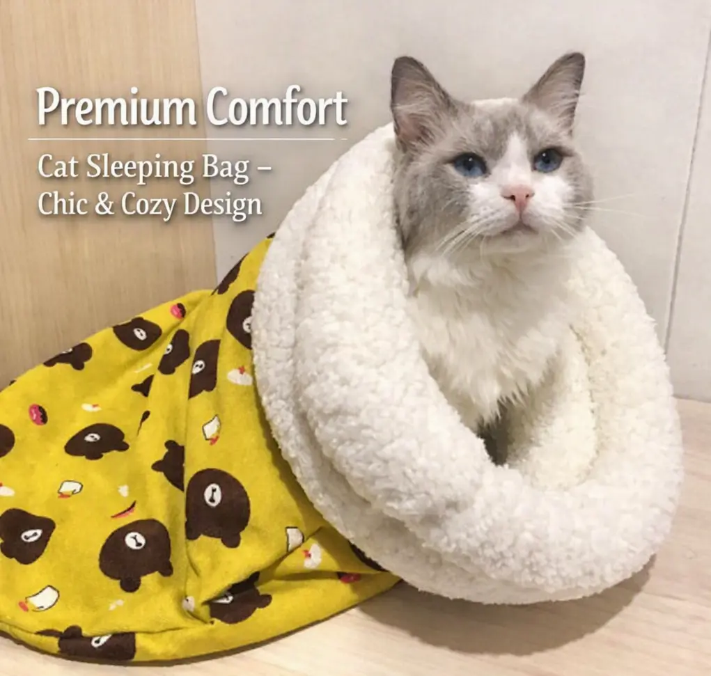 Premium Comfort Cat Sleeping Bag – Chic & Cozy Design