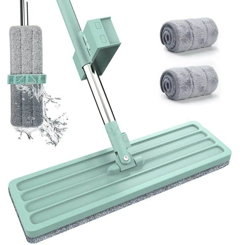 360° Rotatable Self‑Wringing Flat Mop – Double‑Spring Scraper Design
